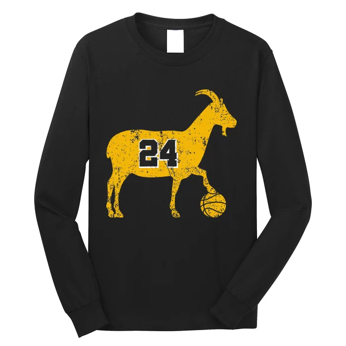 Goat 24 Funny La Basketball Long Sleeve Shirt