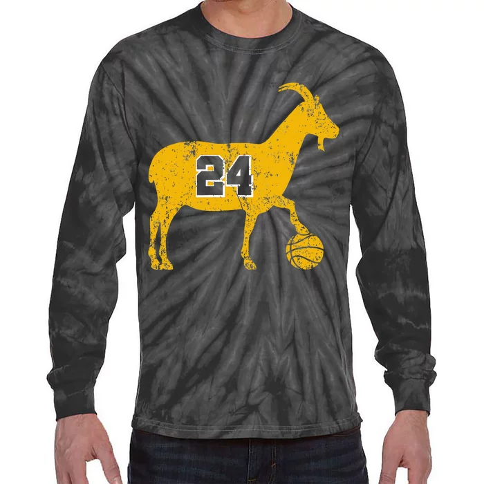 Goat 24 Funny La Basketball Tie-Dye Long Sleeve Shirt