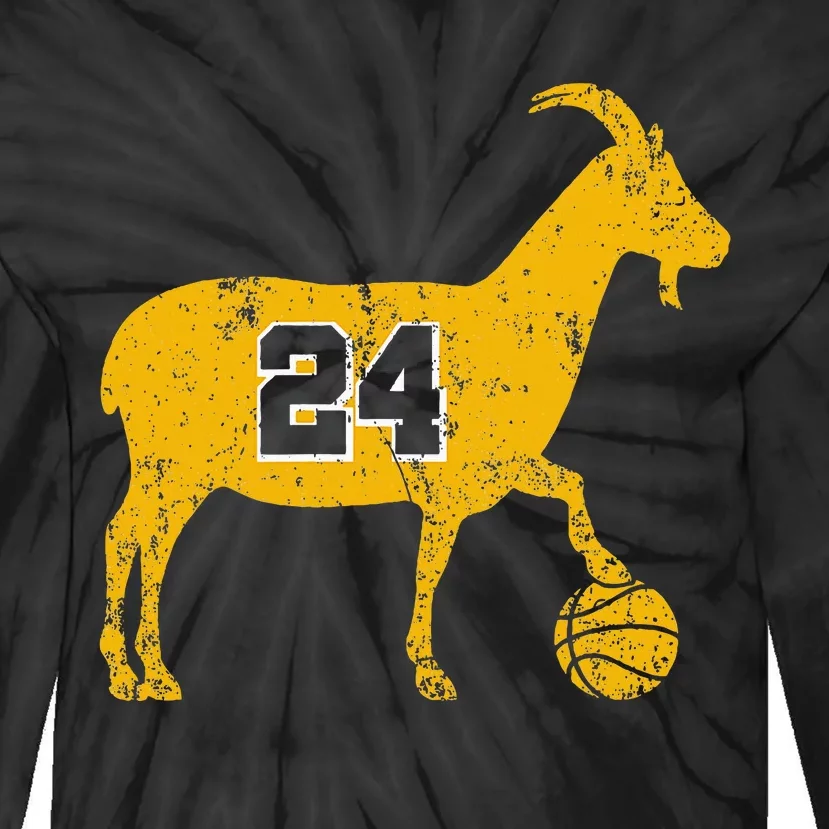 Goat 24 Funny La Basketball Tie-Dye Long Sleeve Shirt