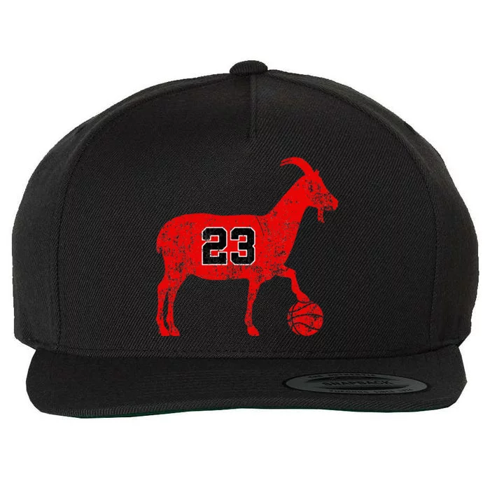 GOAT 23 Funny Basketball Wool Snapback Cap