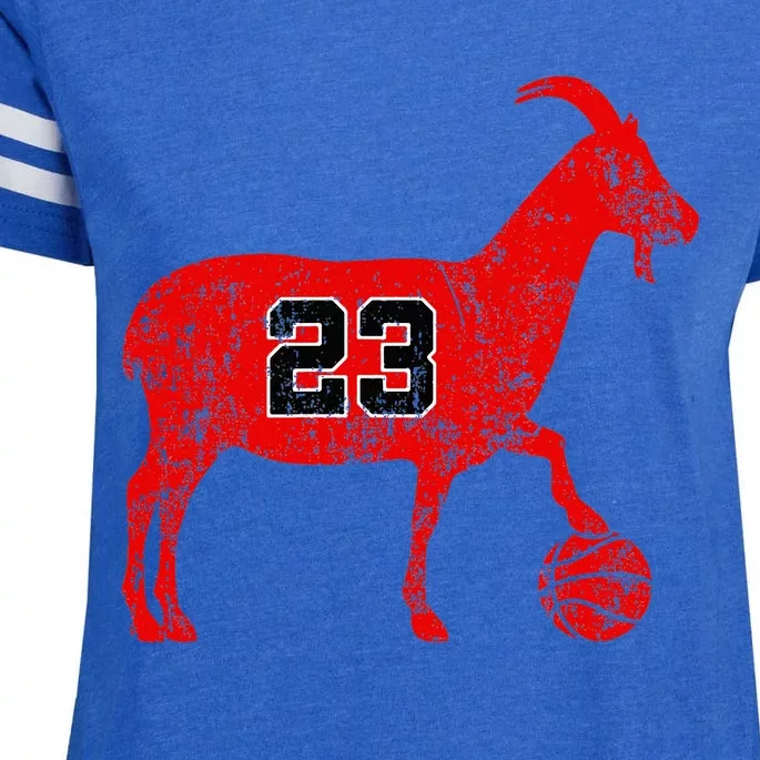 GOAT 23 Funny Basketball Enza Ladies Jersey Football T-Shirt