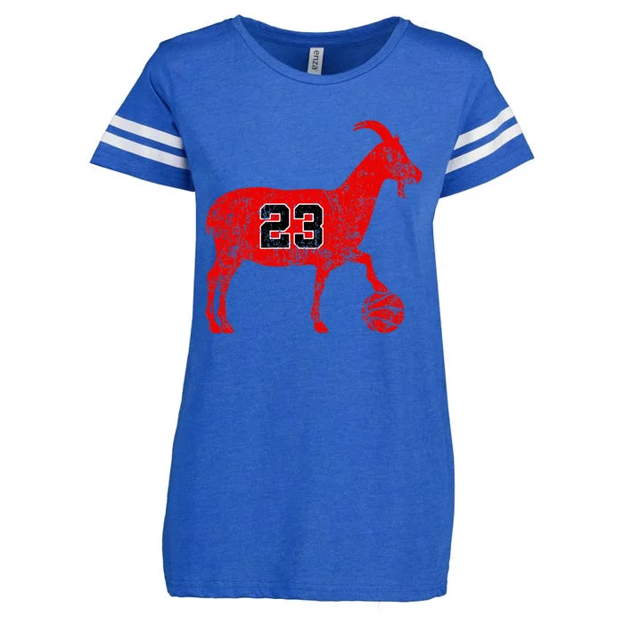 GOAT 23 Funny Basketball Enza Ladies Jersey Football T-Shirt