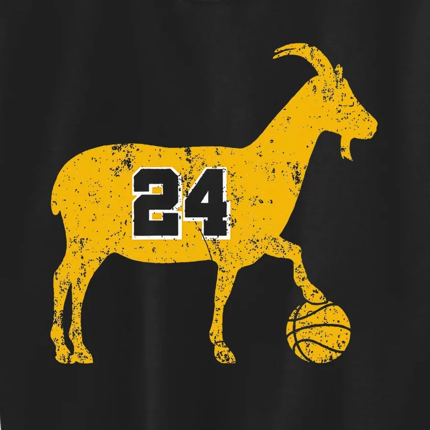 Goat 24 For Women Funny La Basketball Kids Sweatshirt