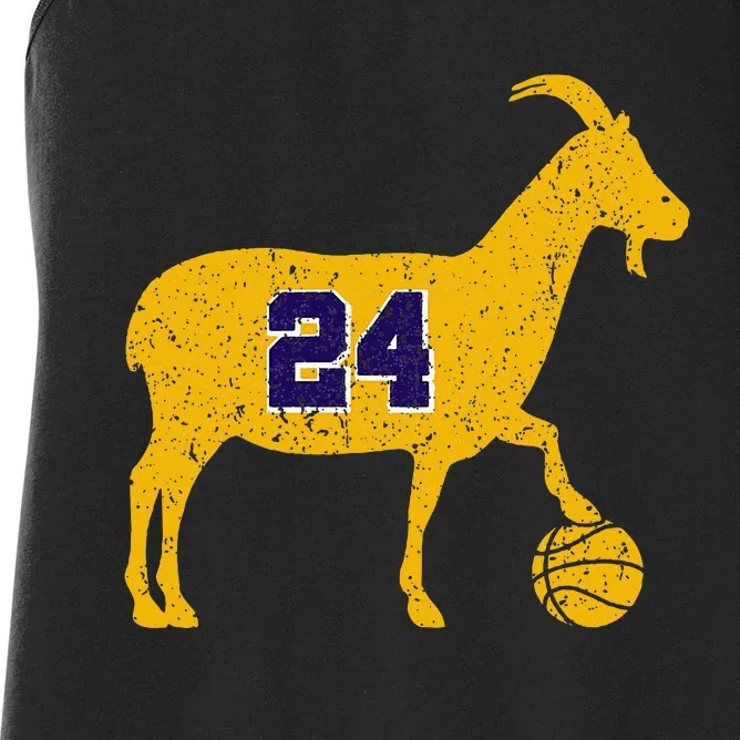 Goat 24 Funny La Basketball Women's Racerback Tank