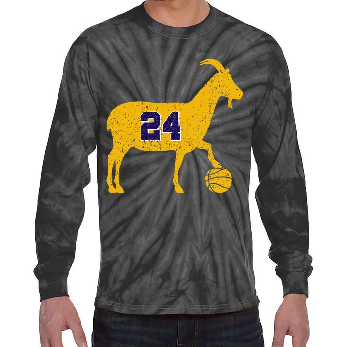 Goat 24 Funny La Basketball Tie-Dye Long Sleeve Shirt