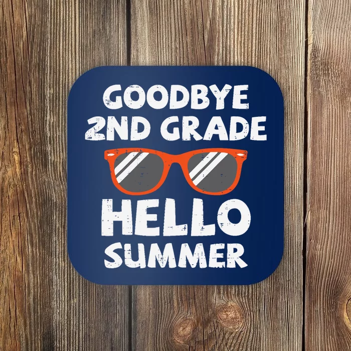 Goodbye 2nd Grade Hello Summer Sunglasses Last Day Of School Coaster