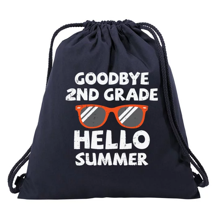 Goodbye 2nd Grade Hello Summer Sunglasses Last Day Of School Drawstring Bag