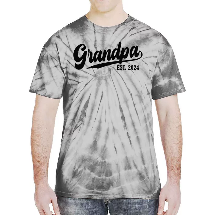 Grandpa 2024 Grandfather Est. 2024 Grandpa Est 2024 Tie-Dye T-Shirt