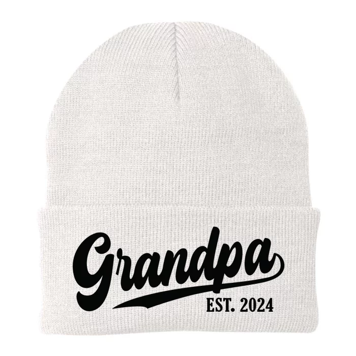 Grandpa 2024 Grandfather Est. 2024 Grandpa Est 2024 Knit Cap Winter Beanie