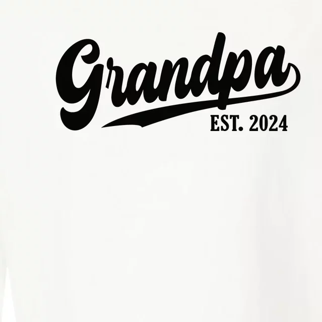 Grandpa 2024 Grandfather Est. 2024 Grandpa Est 2024 Cropped Pullover Crew