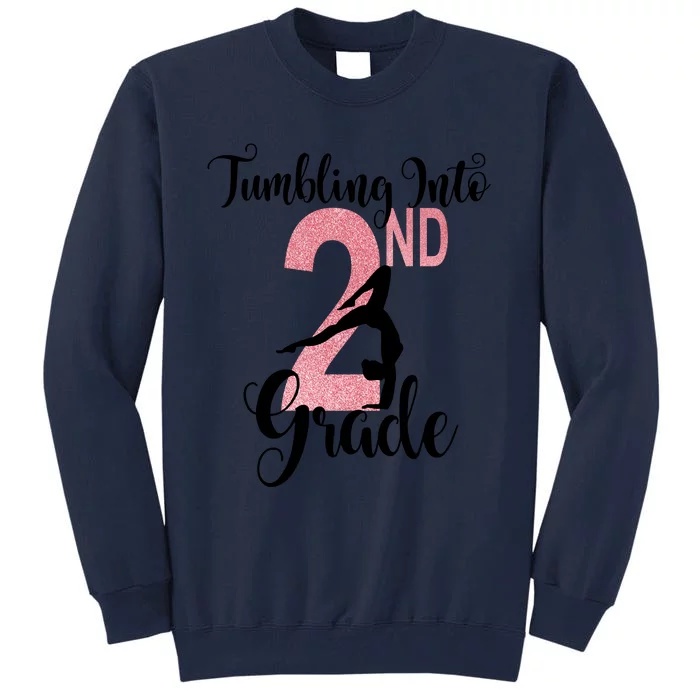 Glitter 2nd Grade Girl Gymnastics Tumble First Day Of School,Kids 1st Day Of Sch Tall Sweatshirt