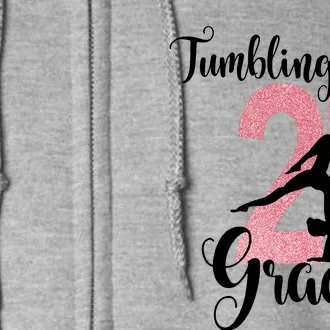 Glitter 2nd Grade Girl Gymnastics Tumble First Day Of School,Kids 1st Day Of Sch Full Zip Hoodie