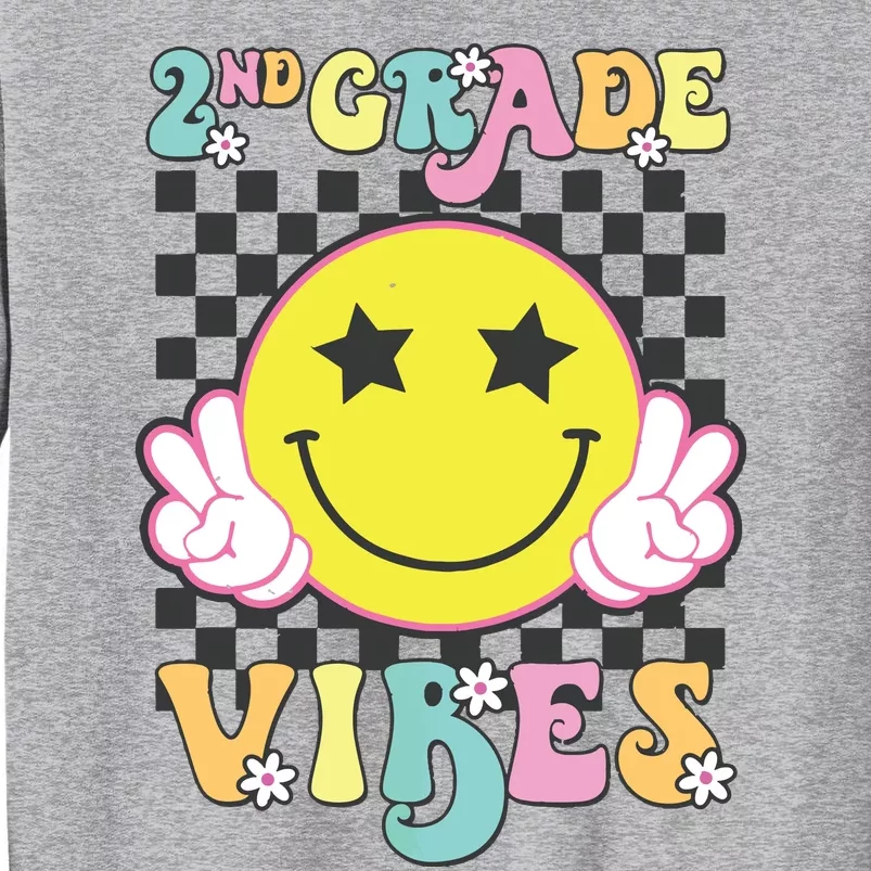 Girl 2nd Grade Vibes Smile Face Back To School Second Grade Tall Sweatshirt