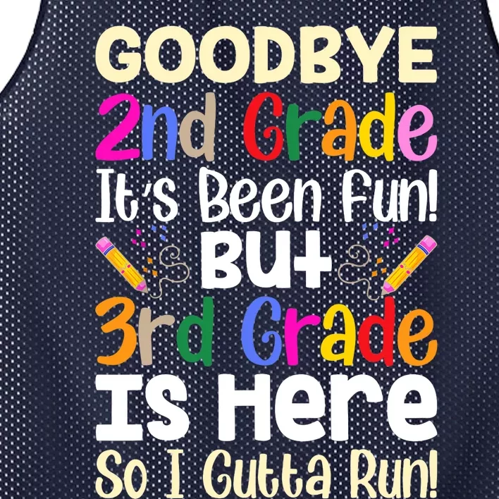 Goodbye 2nd Grade Hello 3rd Grade Back To Shcool Outfit Mesh Reversible Basketball Jersey Tank