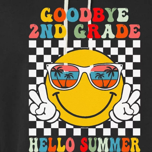 Goodbye 2nd Grade Hello Summer Last Day Of School Garment-Dyed Fleece Hoodie