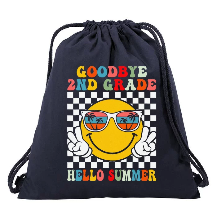 Goodbye 2nd Grade Hello Summer Last Day Of School Drawstring Bag