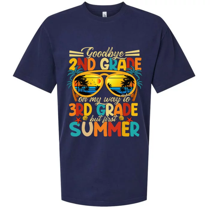 Goodbye 2nd Grade Graduation To 3rd Grade Hello First Summer Sueded Cloud Jersey T-Shirt