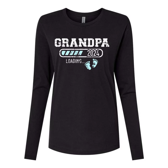 Grandpa 24 Loading For Pregnancy Announcement Womens Cotton Relaxed Long Sleeve T-Shirt