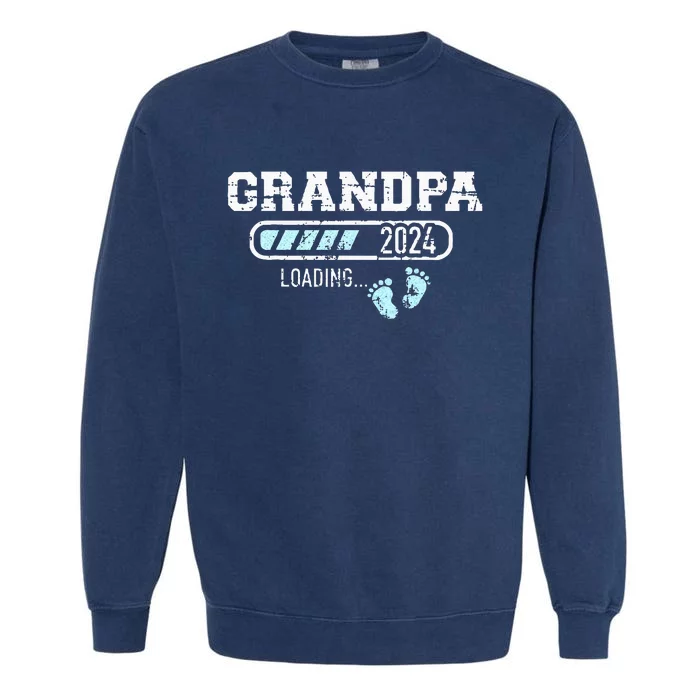 Grandpa 24 Loading For Pregnancy Announcement Garment-Dyed Sweatshirt