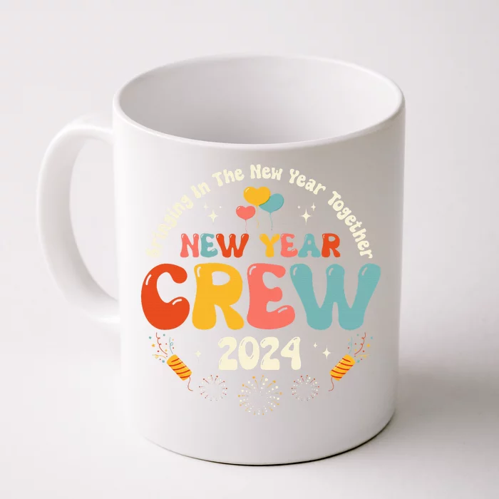 Groovy 2024 New Year's Crew Family Couple Friends Matching Front & Back Coffee Mug