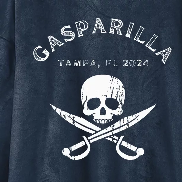 Gasparilla 2024 Pirate Festival Tampa Fl Jolly Roger Hooded Wearable Blanket