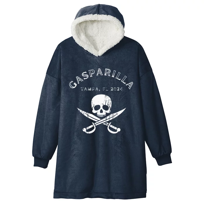 Gasparilla 2024 Pirate Festival Tampa Fl Jolly Roger Hooded Wearable Blanket