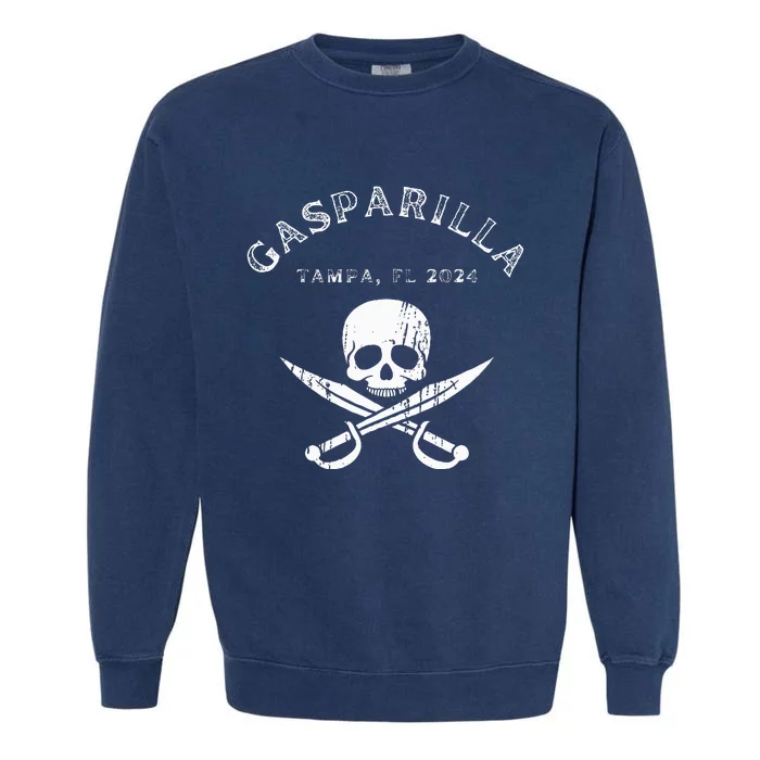 Gasparilla 2024 Pirate Festival Tampa Fl Jolly Roger Garment-Dyed Sweatshirt