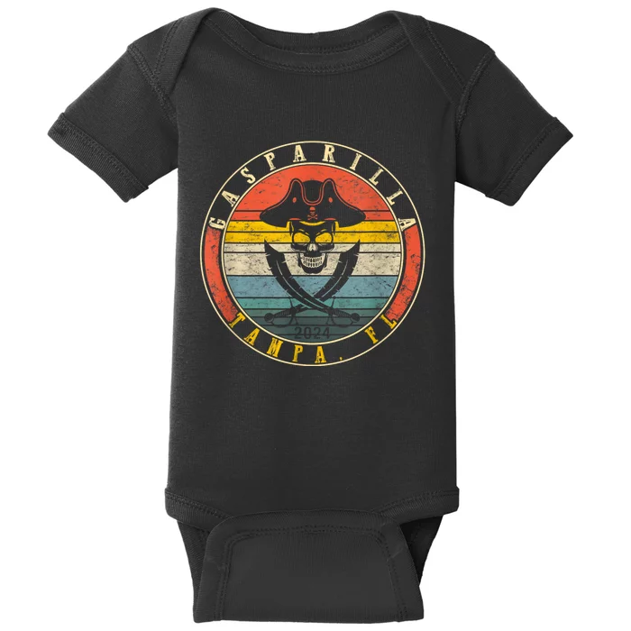 Gasparilla 2024 Pirate Festival Skull Ship Gasparilla Establ Baby Bodysuit