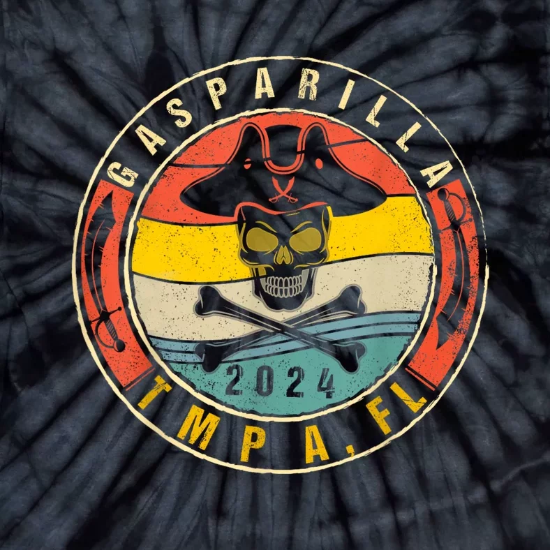 Gasparilla 2024 Pirate Festival Skull Ship Gasparilla Establ Tie-Dye T-Shirt