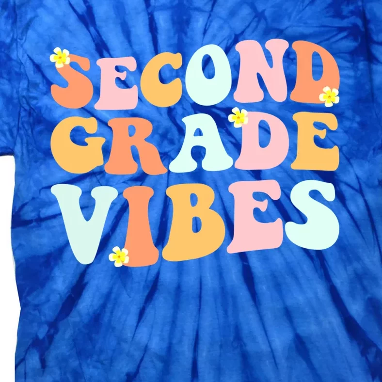 Grade 2 Teachers Students Hippie Second Grade Vibes Gift Tie-Dye T-Shirt