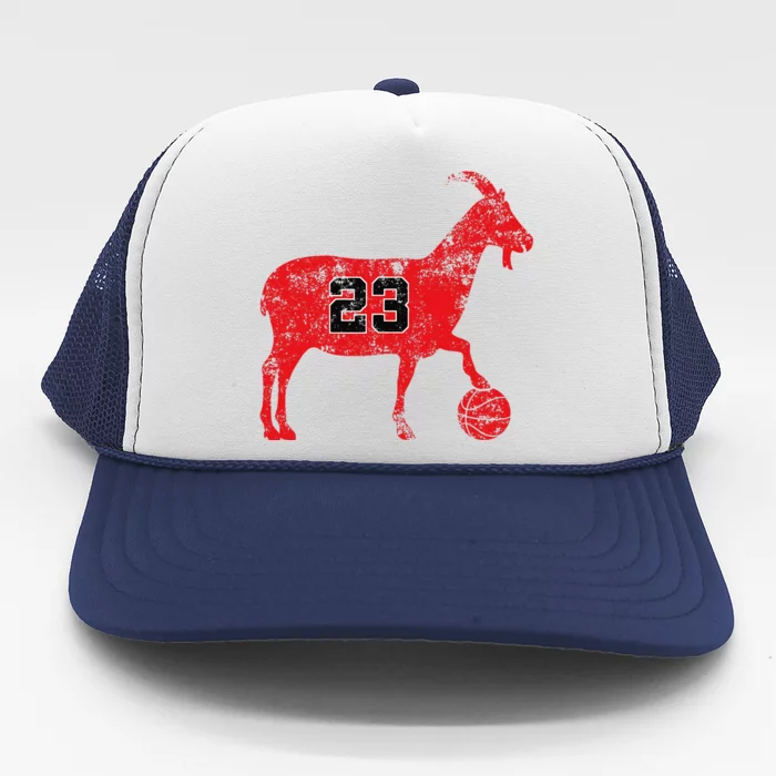 Goat 23 Vintage Greatest Of All Time Trucker Hat