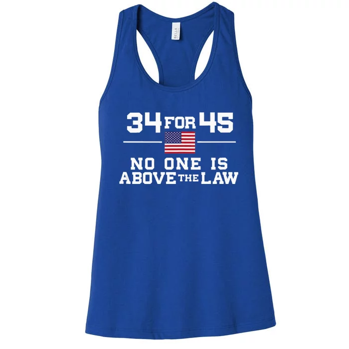 Guilty 34 Counts Of Fraud 34 For 45 Not One Above Law Women's Racerback Tank