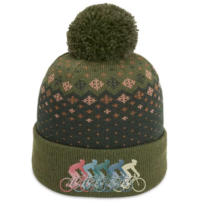 Graphic 365 Cycling Bike Sport Vintage Retro The Baniff Cuffed Pom Beanie