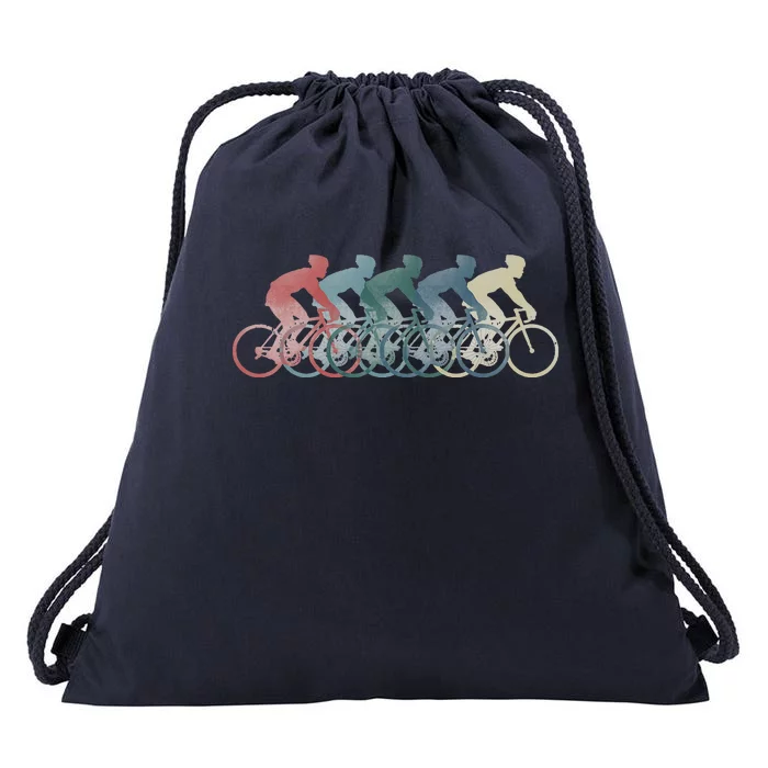 Graphic 365 Cycling Bike Sport Vintage Retro Drawstring Bag