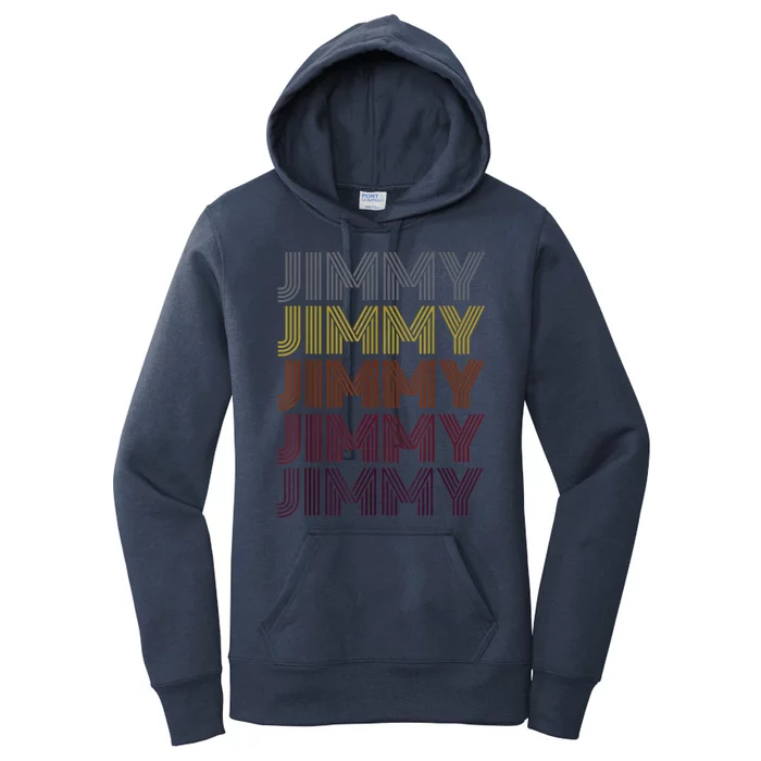 Graphic 365 First Name Jimmy Retro Pattern Vintage Style Women's Pullover Hoodie