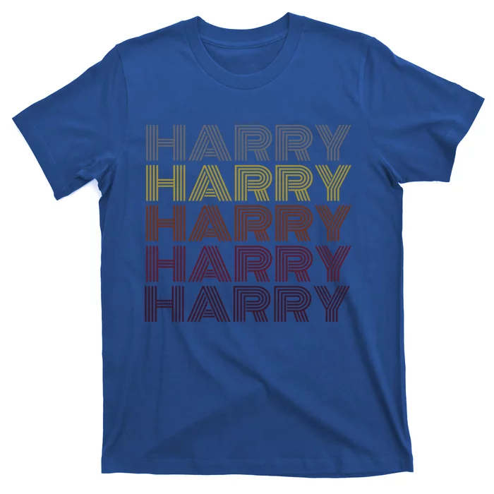 Graphic 365 First Name Harry Retro Pattern Vintage Style Gift T-Shirt