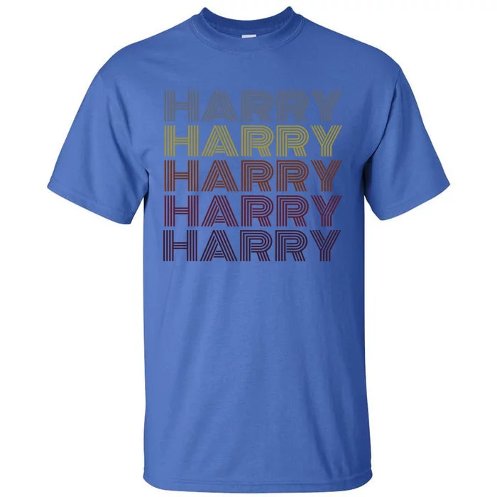 Graphic 365 First Name Harry Retro Pattern Vintage Style Gift Tall T-Shirt