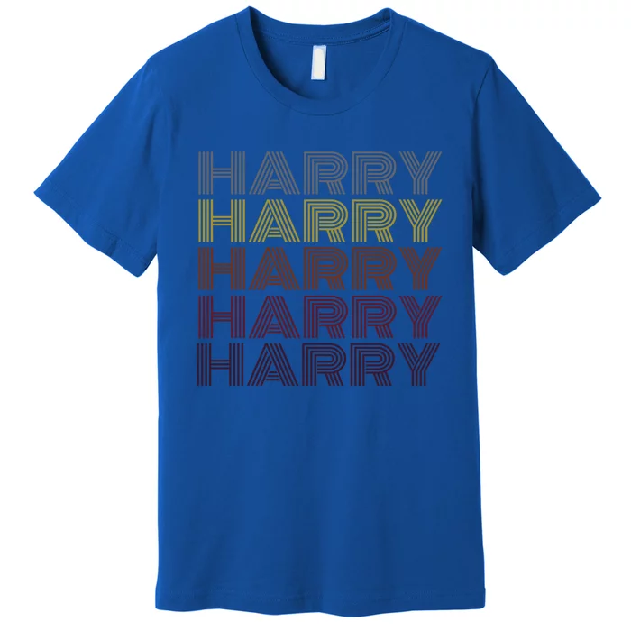 Graphic 365 First Name Harry Retro Pattern Vintage Style Gift Premium T-Shirt