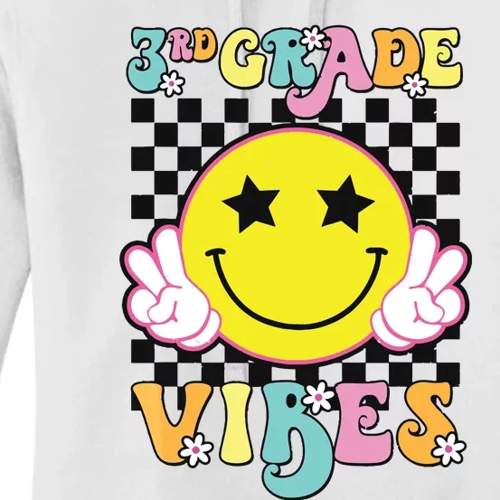 Girl 3rd Grade Vibes Smile Face Back To School Third Grade Women's Pullover Hoodie