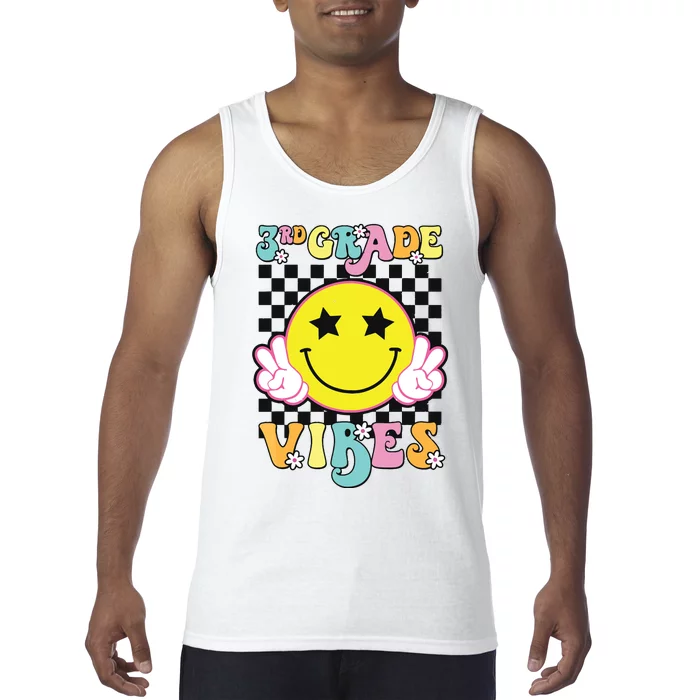 Girl 3rd Grade Vibes Smile Face Back To School Third Grade Tank Top