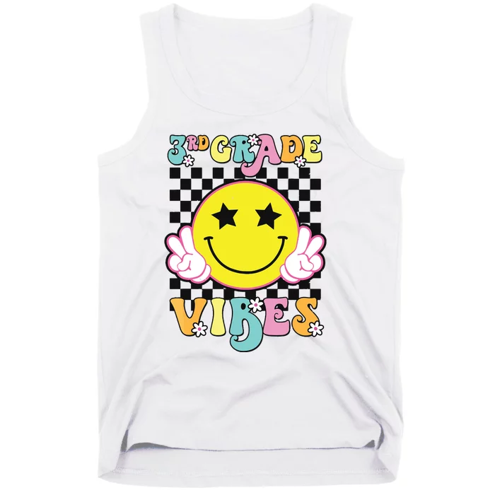 Girl 3rd Grade Vibes Smile Face Back To School Third Grade Tank Top