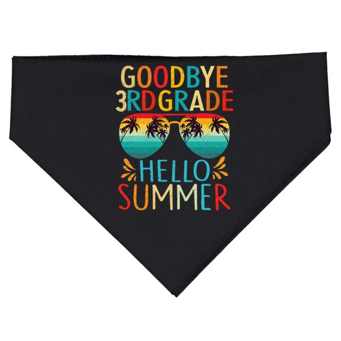 Goodbye 3rd Grade Hello Summer Last Day Of School Kids USA-Made Doggie Bandana