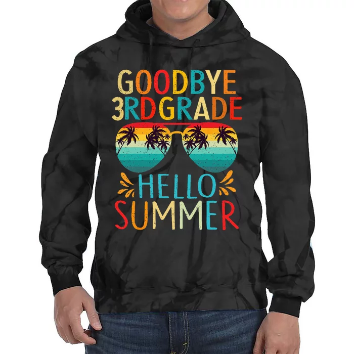 Goodbye 3rd Grade Hello Summer Last Day Of School Kids Tie Dye Hoodie