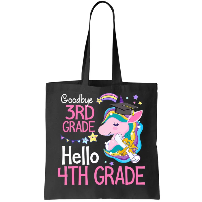 Goodbye 3rd Grade Hello 4th Grade Cute Unicorn Girl Tote Bag