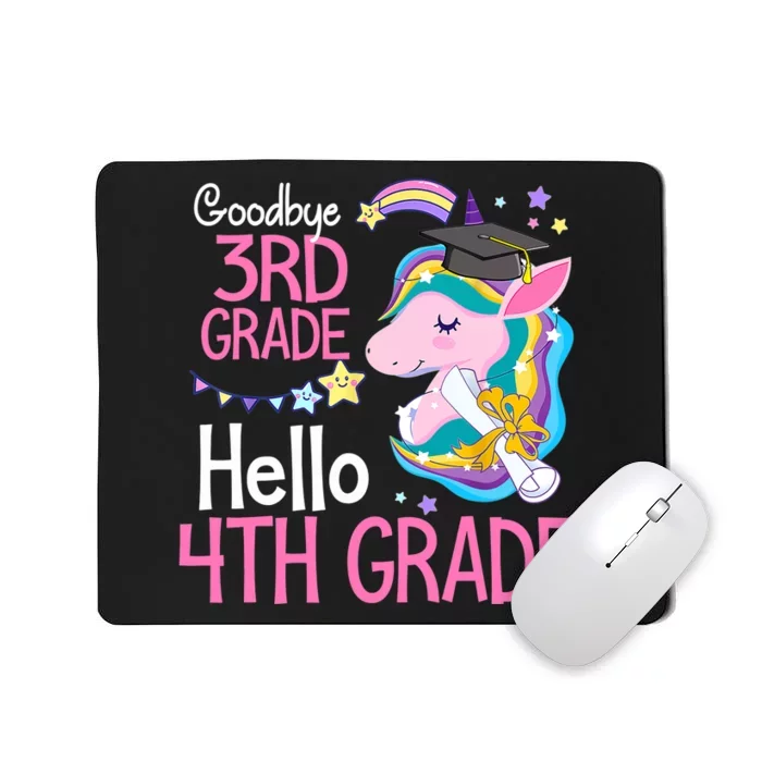 Goodbye 3rd Grade Hello 4th Grade Cute Unicorn Girl Mousepad