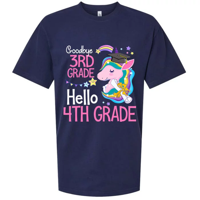 Goodbye 3rd Grade Hello 4th Grade Cute Unicorn Girl Sueded Cloud Jersey T-Shirt