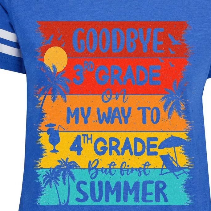 Goodbye 3rd Grade Hello Summer Last Day Of School Graduation Enza Ladies Jersey Football T-Shirt