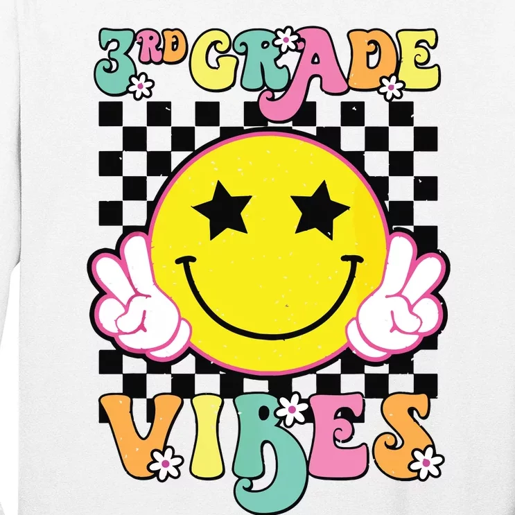 Girl 3rd Grade Vibes Smile Face Back To School Third Grade Long Sleeve Shirt