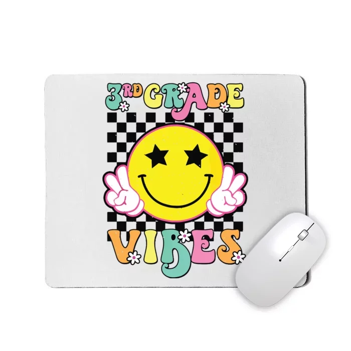 Girl 3rd Grade Vibes Smile Face Back To School Third Grade Mousepad