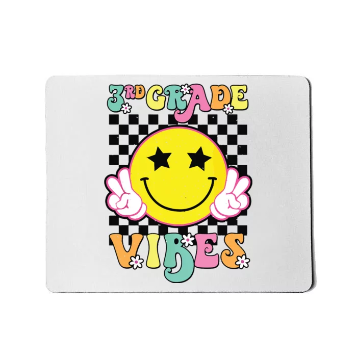 Girl 3rd Grade Vibes Smile Face Back To School Third Grade Mousepad